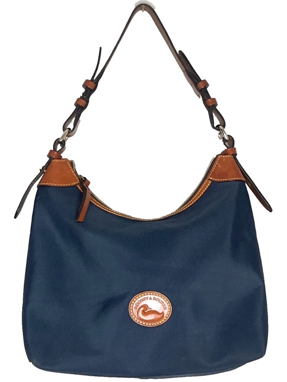 Dooney & Bourke Navy and Tan Hobo Bag
